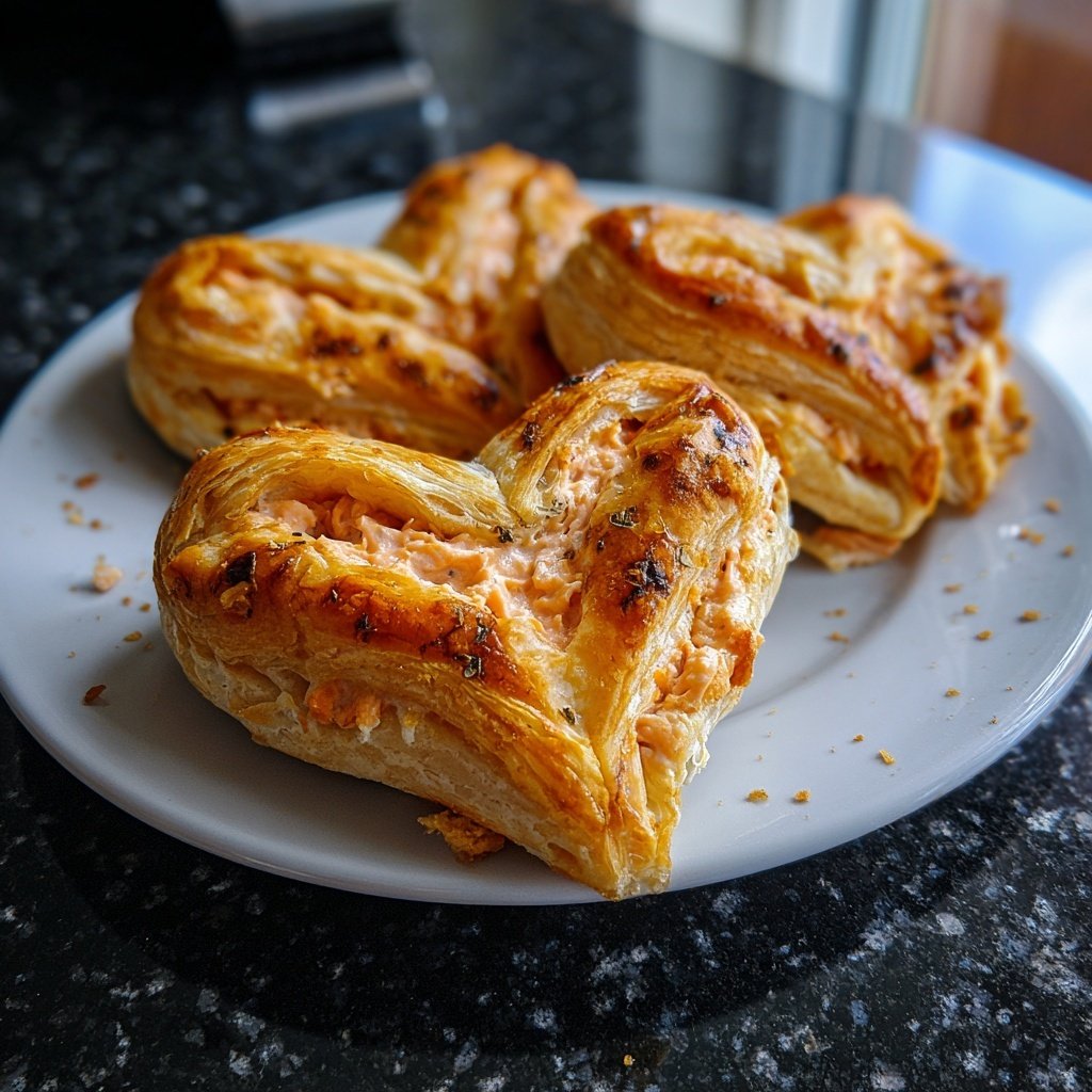 Blätterteig-Herzen mit Lachscreme