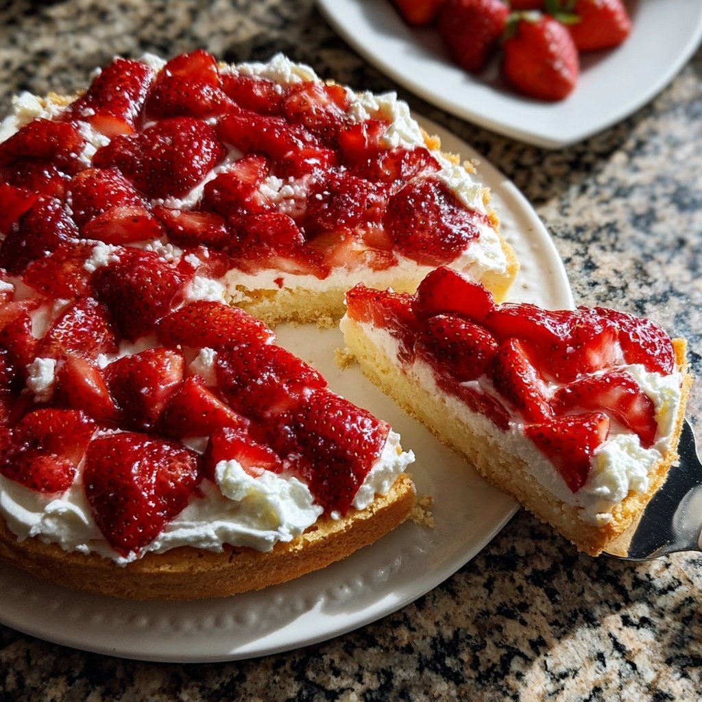 Erdbeerkuchen Mit Cremigem Topping
