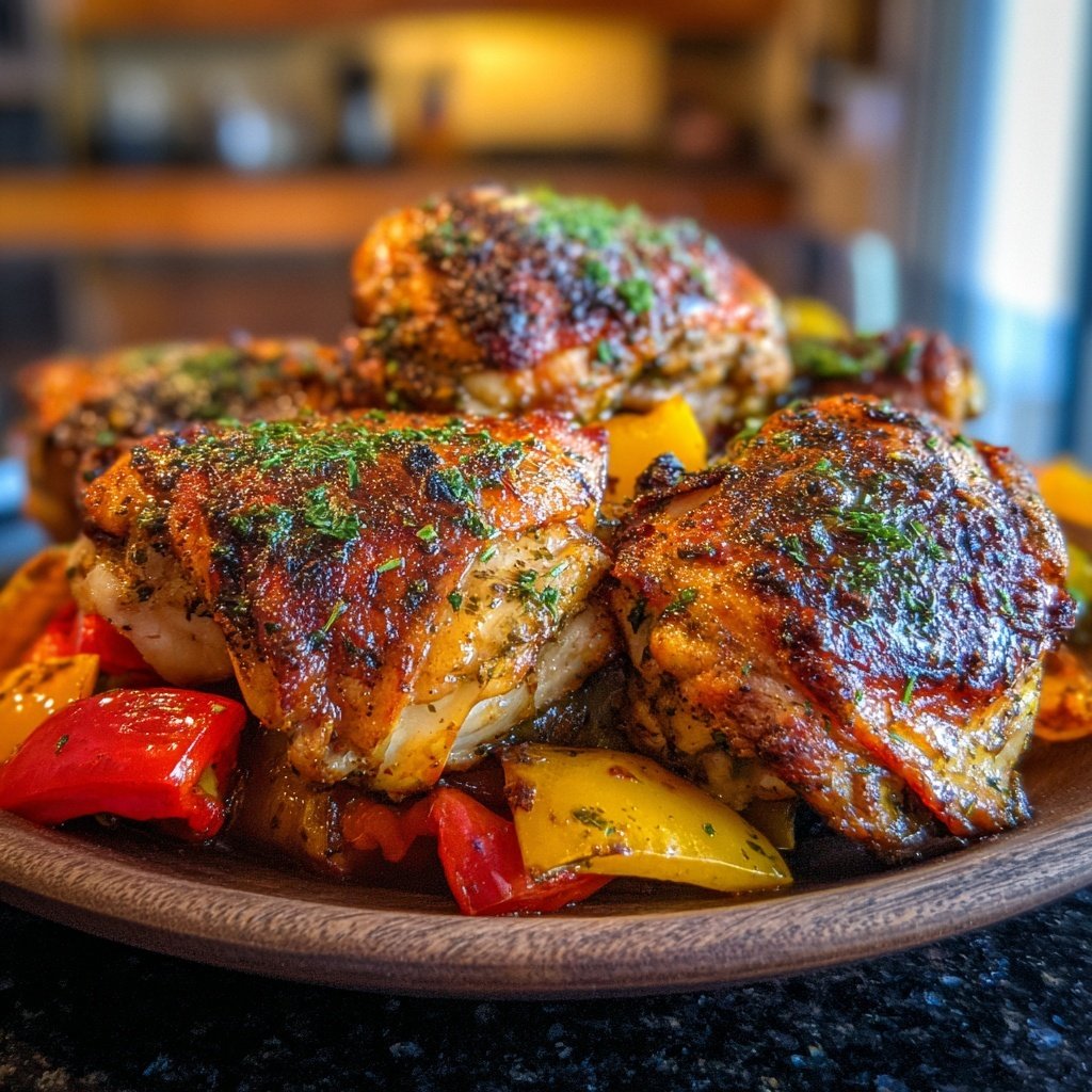 Gegrillte Hähnchenschenkel Mit Paprika
