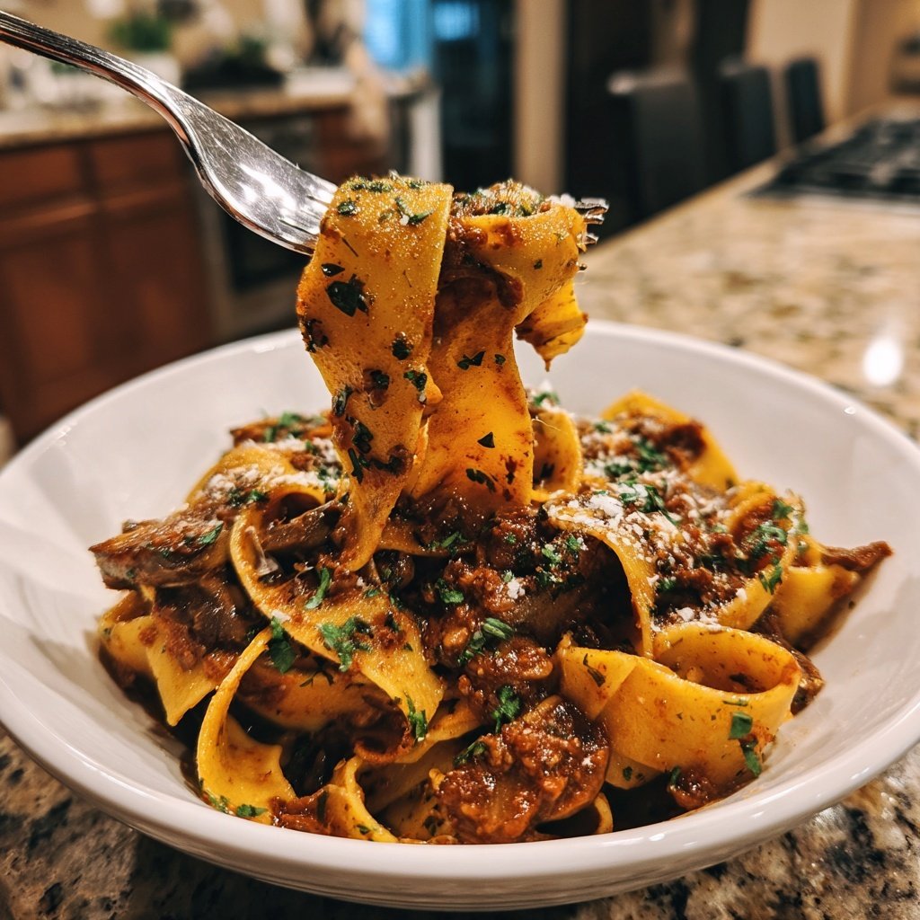 Pilz-Bolognese mit Tagliatelle