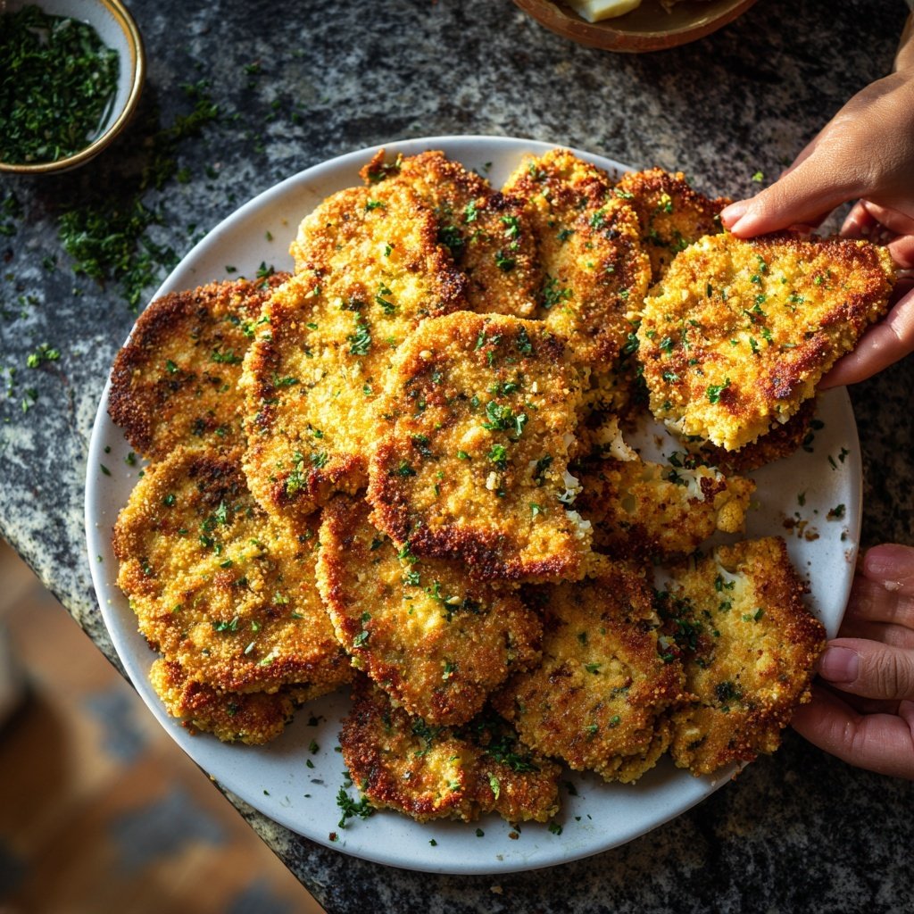 Blumenkohl Schnitzel Mit Kräuter Panade