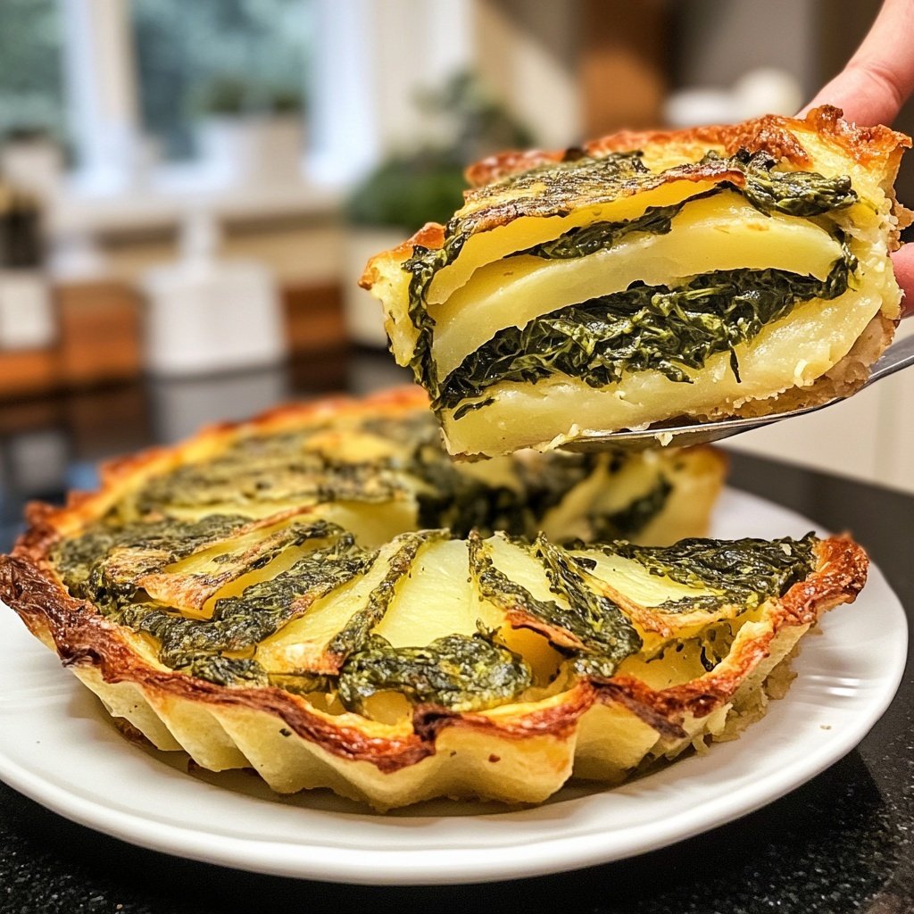 Kartoffelauflauf mit Spinat